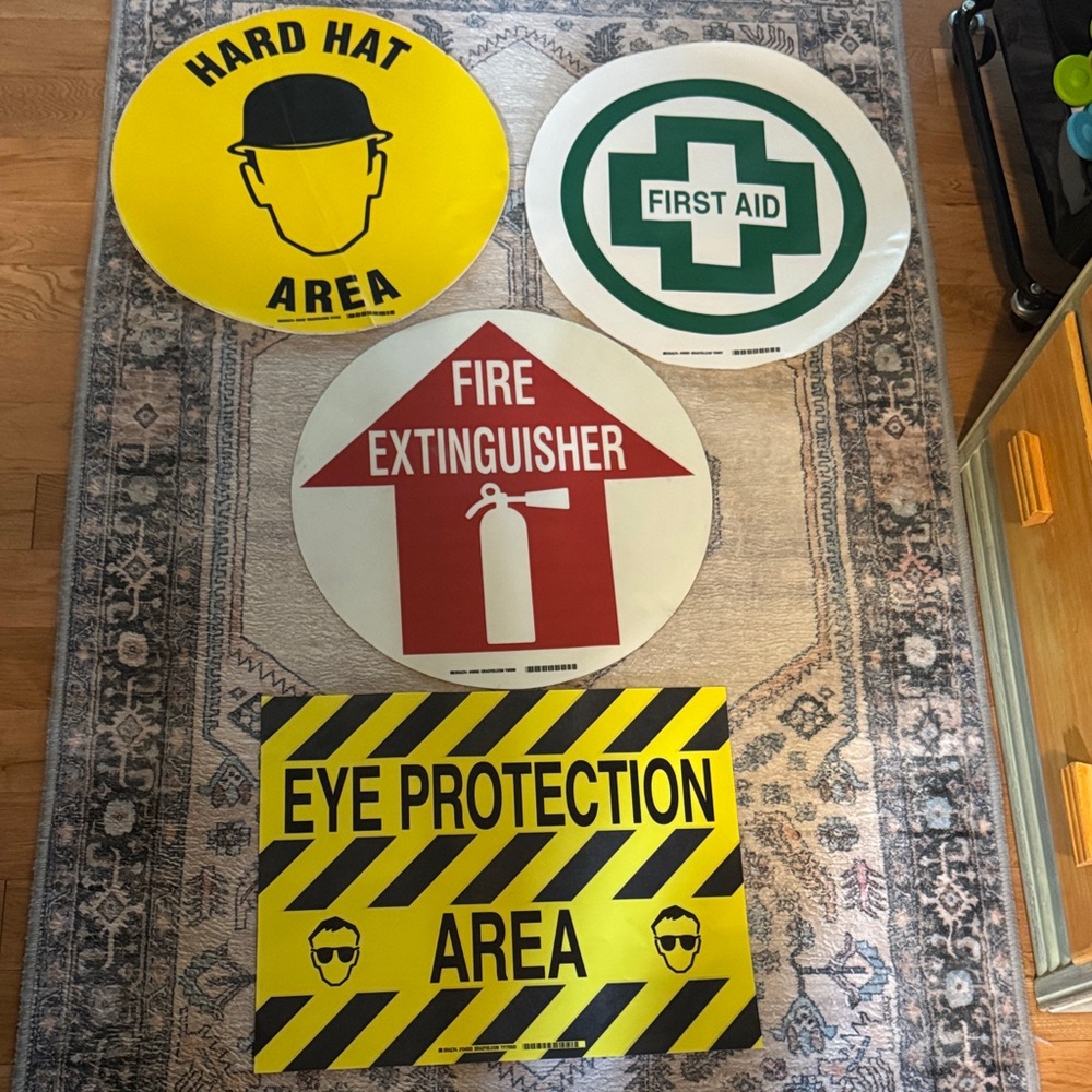 New Sticker Safety Sign Bundle of 4